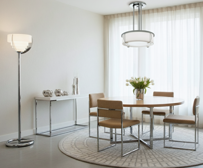 Lampadaire n°15 & Suspension n°353 bis S - Atelier Jean Perzel