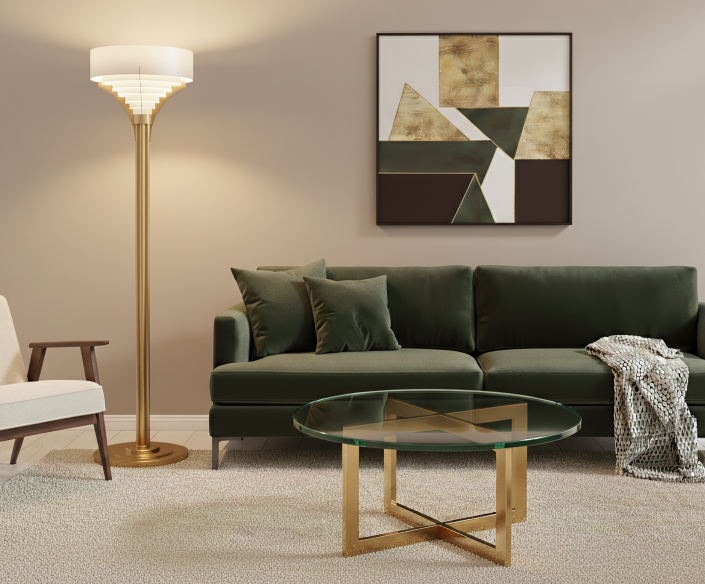 Lampadaire n°38 & Table basse n°991 - Atelier Jean Perzel