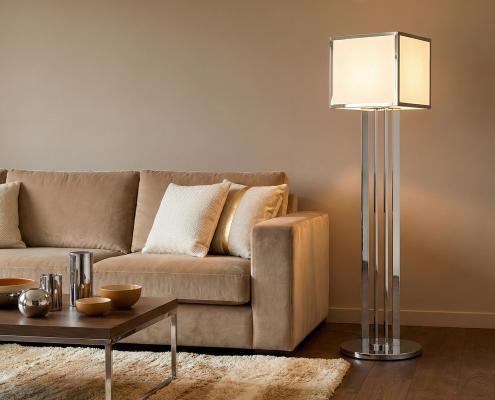 Atelier Jean Perzel - lampadaire chromé n°119